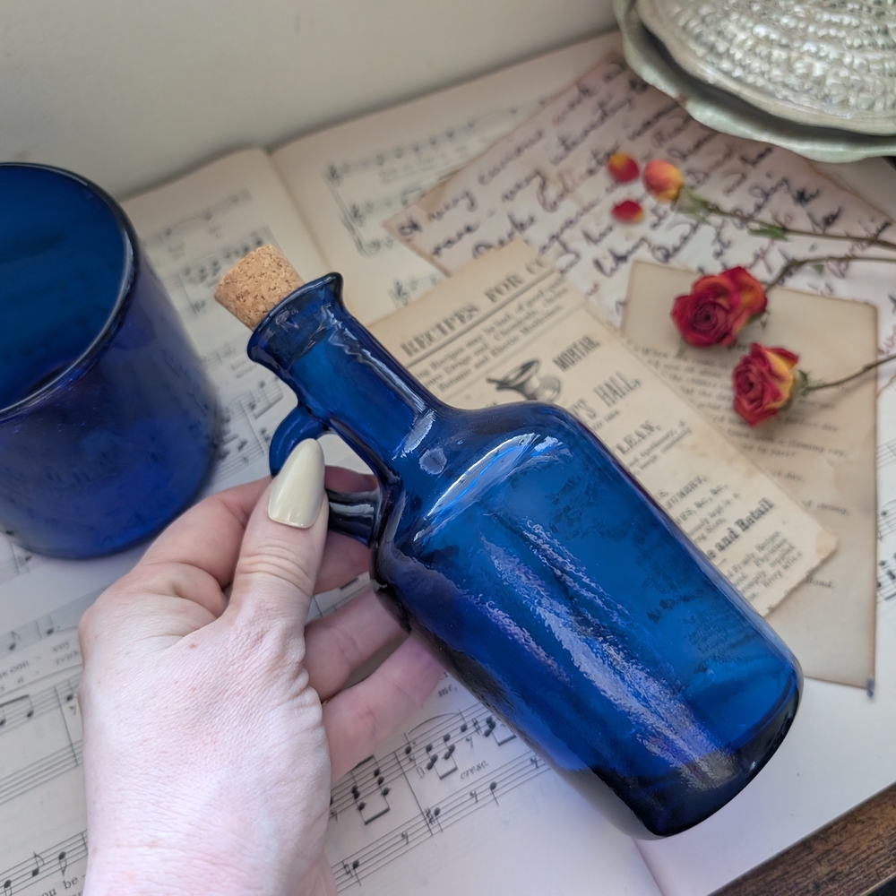 Cobalt Blue Glass Bottle & Tumbler Set - Picture 6 of 10